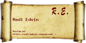 Redl Edvin névjegykártya